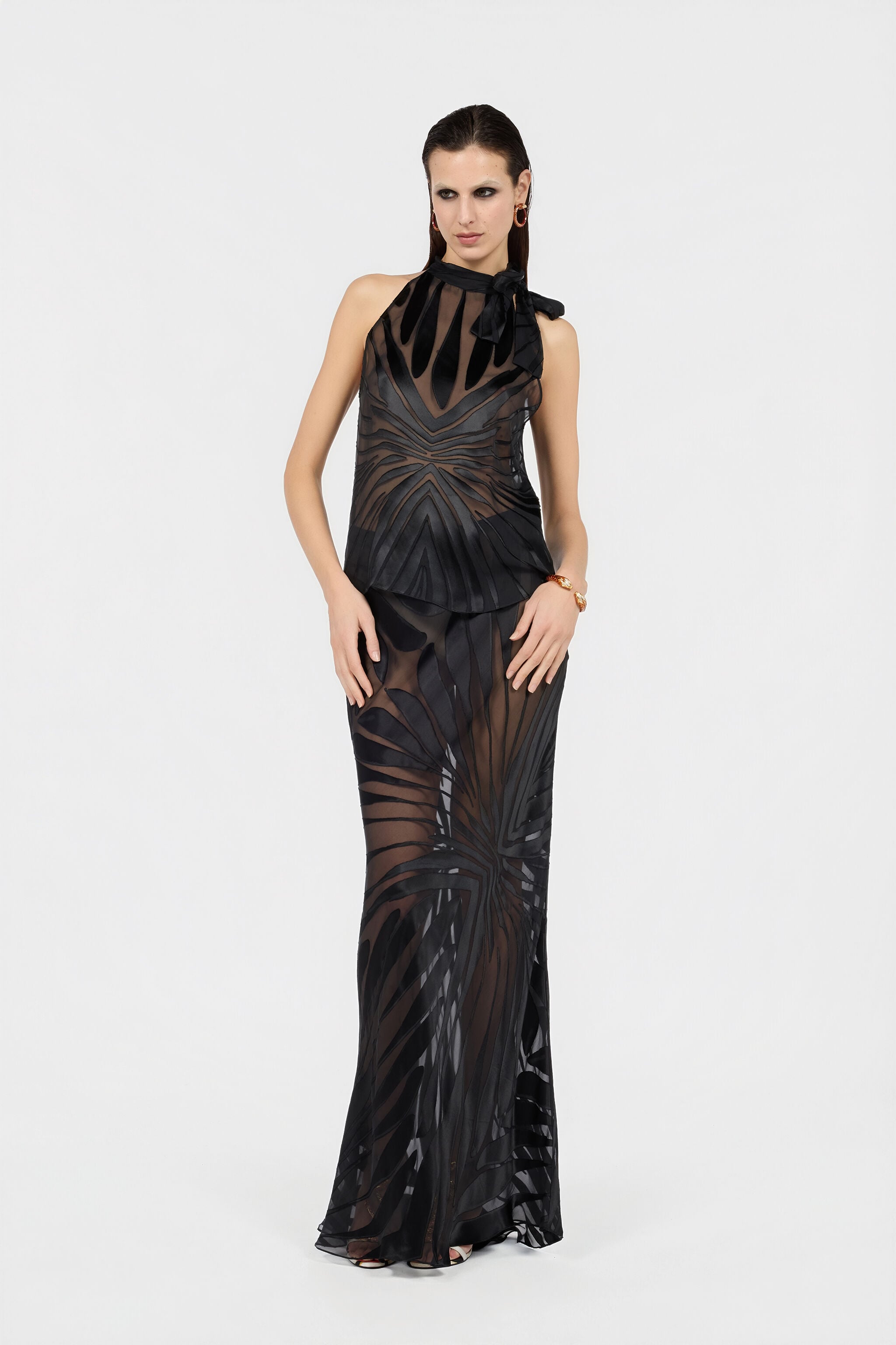 RC Top With Ray Devoré Print BLACK XKT611-FXI15