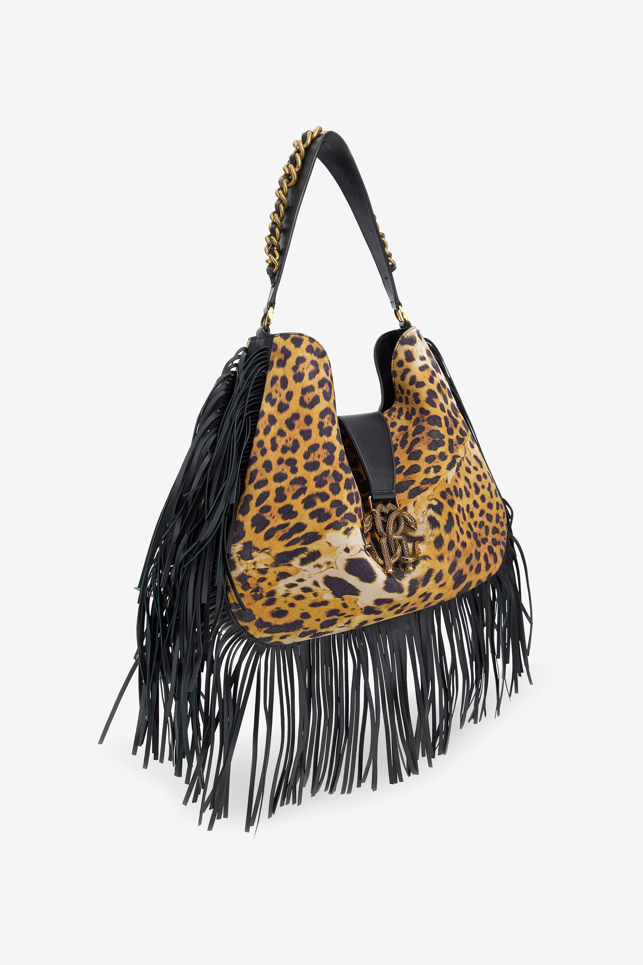 RC Shoulder bag with Monogram RC and fringes Hellbraun SKB005-PZC27