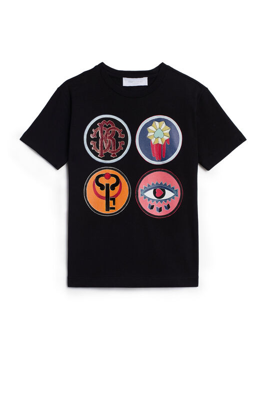 JU Medals print T-shirt BLACK IJT65N-JV025