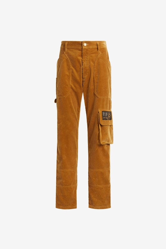 RC Pantalon cargo en velours côtelé à appliqué Animalier Patchwork RC Pantalon cargo en velours côtelé à appliqué Animalier Patchwork Marron clair NNT233-VL076
