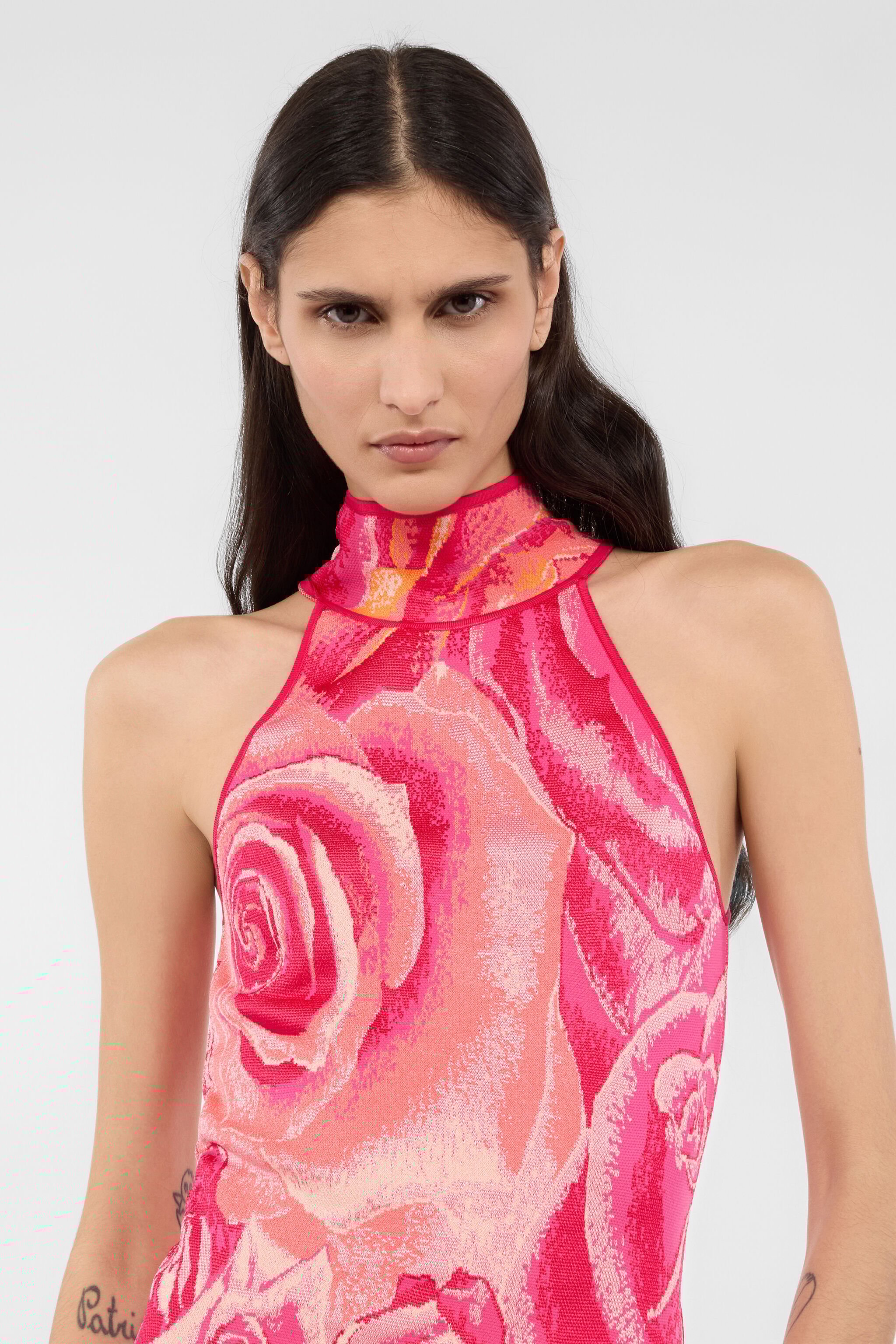 RC Top With Garden Rose Print Fuchsia UKM612-MI011