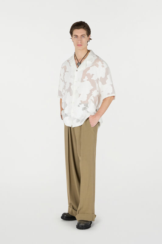 RC Bowling Shirt With Floral Pattern White URT760-FC021