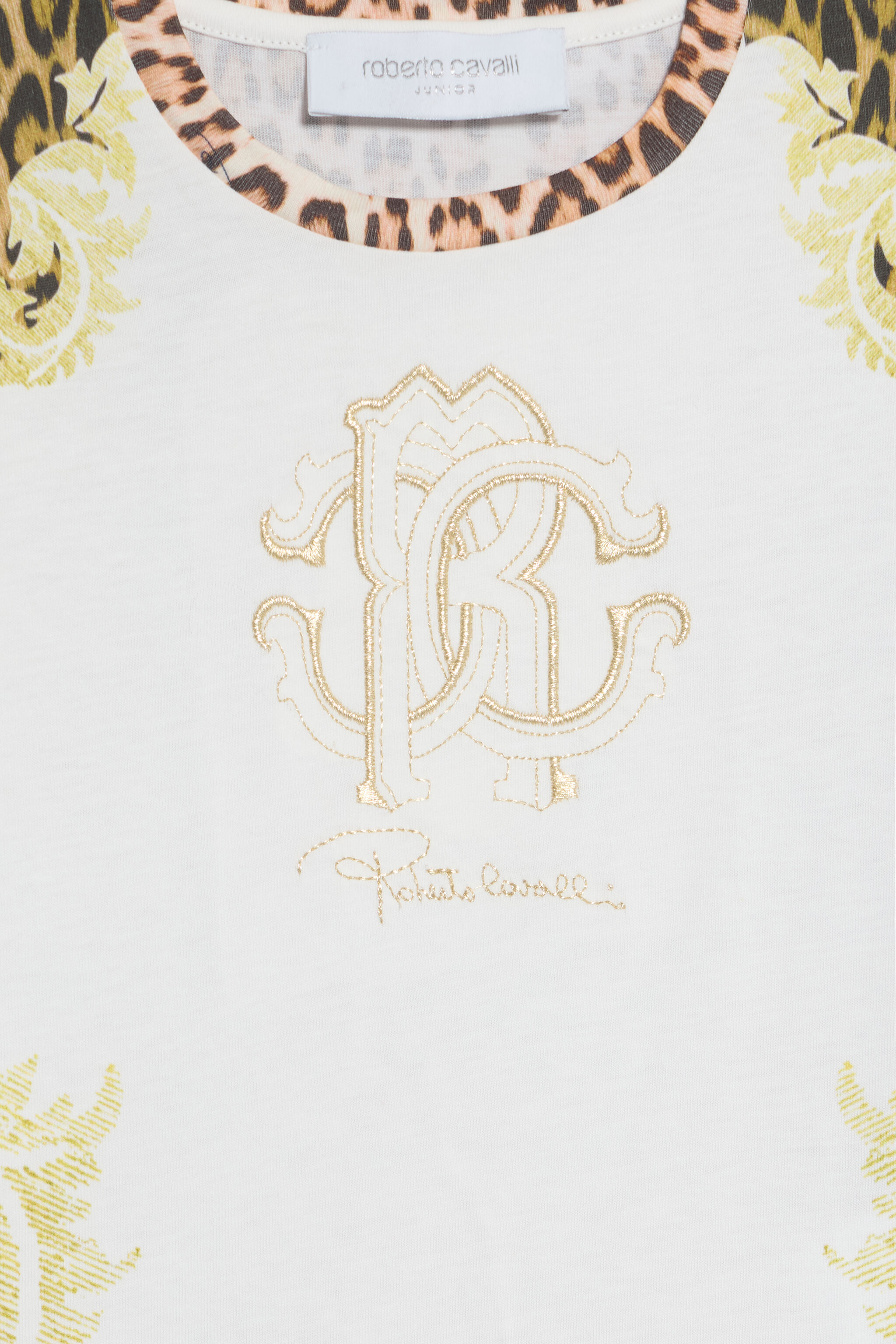 JU T-Shirt Bianco Latte Con Stampa Jaguar Skin MILKY WHITE VJT62C-JD001