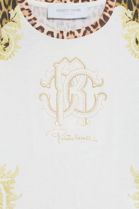 JU T-Shirt Bianco Latte Con Stampa Jaguar Skin JU T-Shirt Bianco Latte Con Stampa Jaguar Skin MILKY WHITE VJT62C-JD001