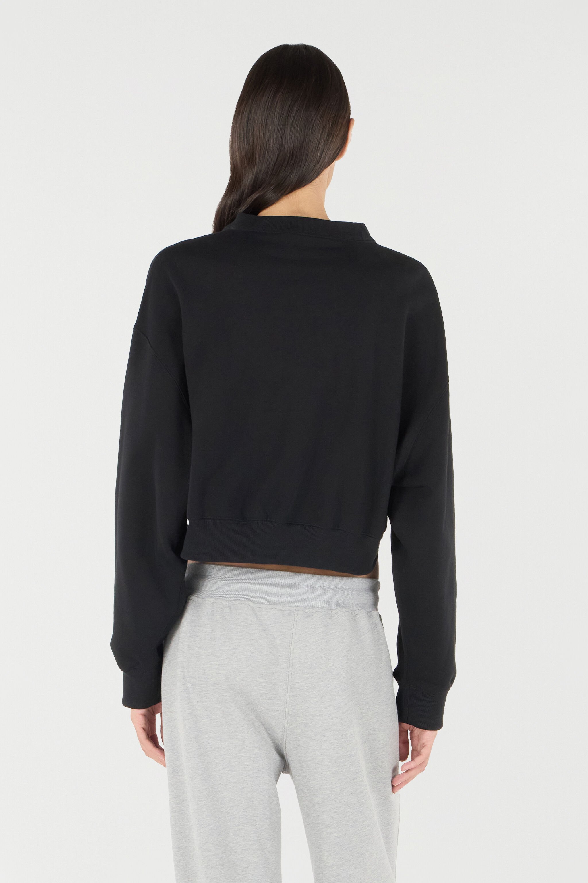 RC Cropped Sweatshirt With Logo Black UKT66A-CF057