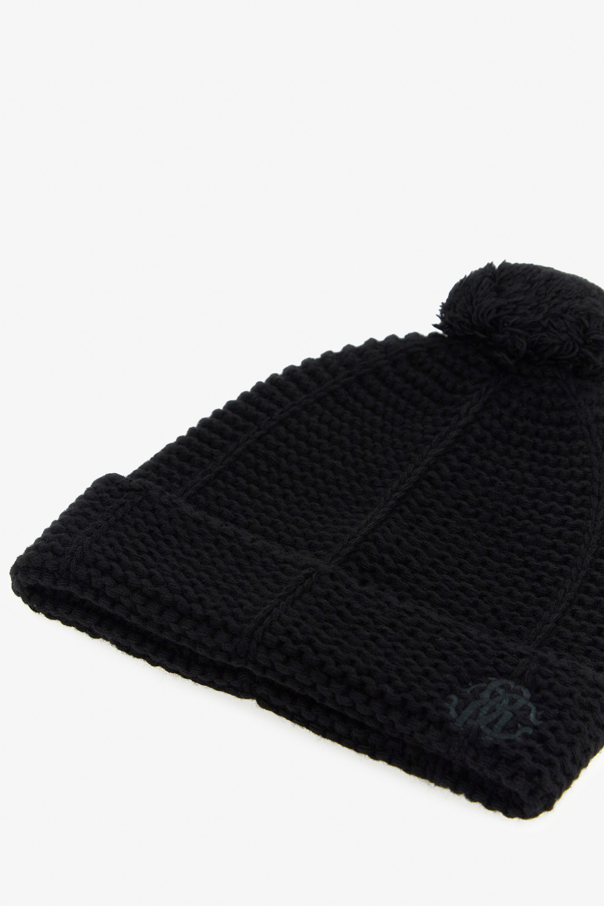 RC Schwarze Mütze Aus Kaschmirmischung Schwarz NOZ00B-MQ015