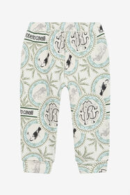 JU Pantaloni Stampa Maiolica IVORY/LIGHT BLUE UJT214-5OO42