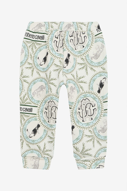 JU Maiolica Print Trousers IVORY/LIGHT BLUE UJT214-5OO42