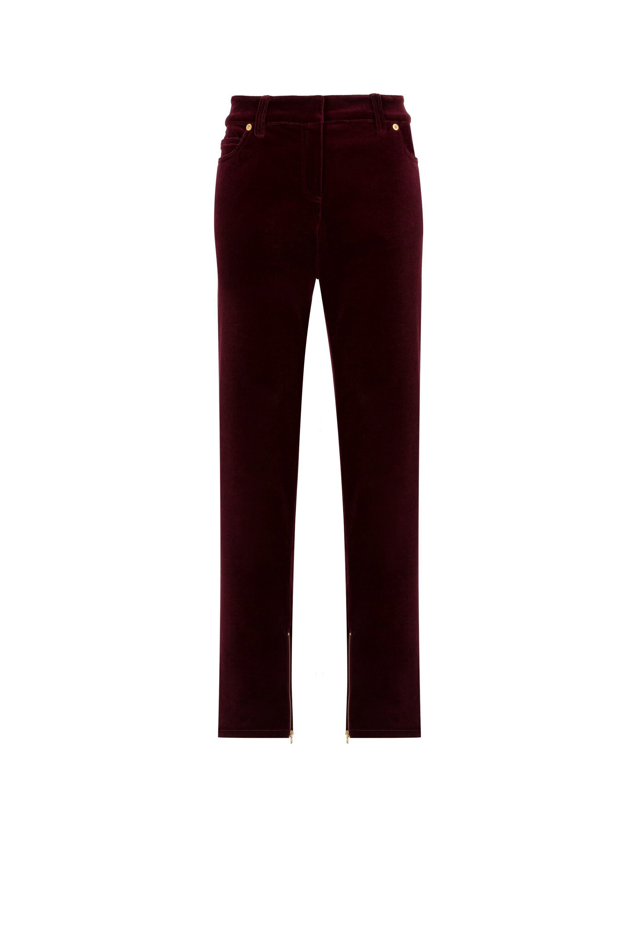 RC Cropped Velvet Trousers Dark red 1PT214-VZ001