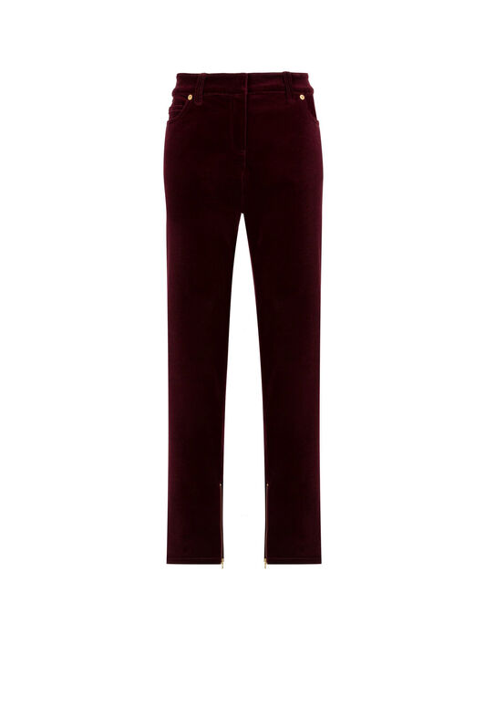 RC Cropped Velvet Trousers RC Cropped Velvet Trousers Dark red 1PT214-VZ001