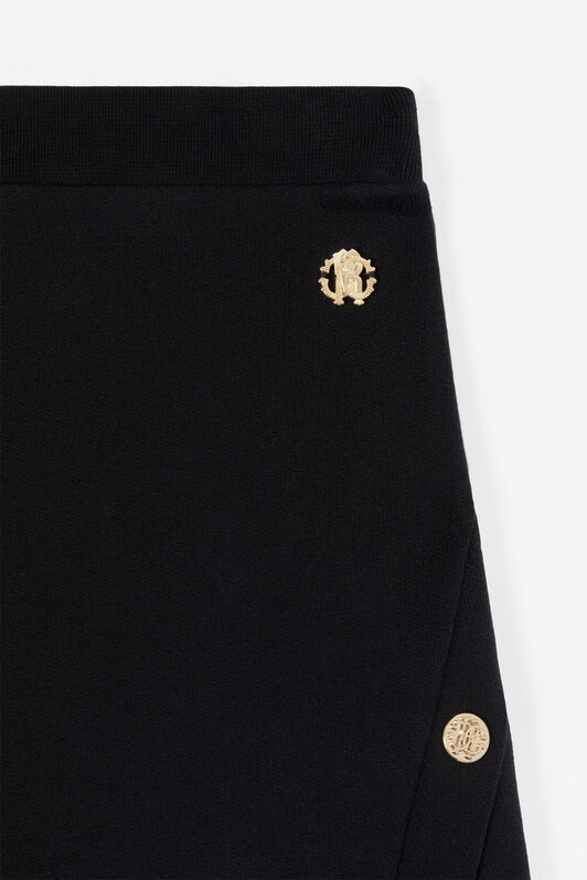 JU Button-Embellished Cotton Skirt JU Button-Embellished Cotton Skirt Black RJT303-CF050