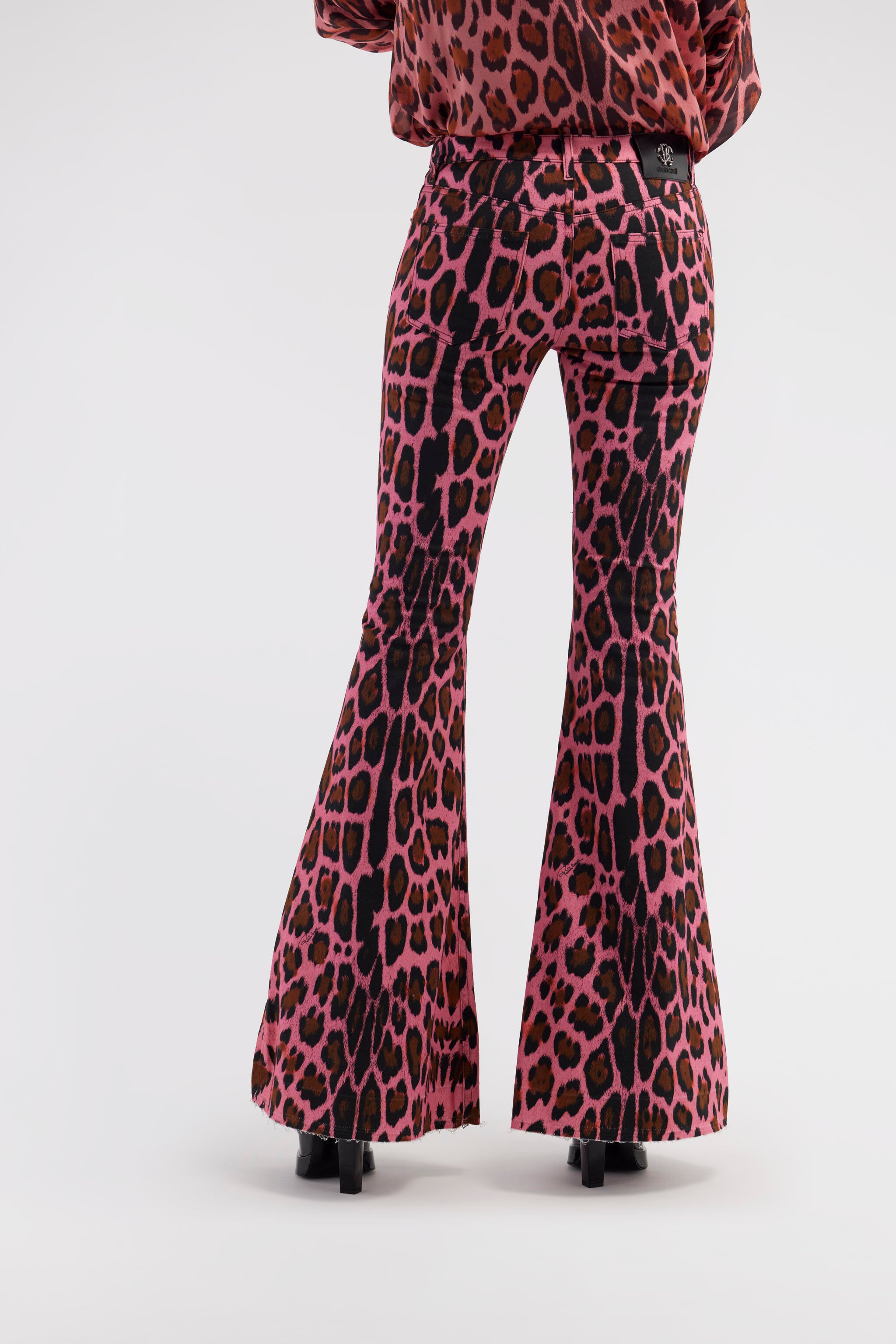 RC Flared jeans with Leopard print Fuchsia RWJ205-DAI13