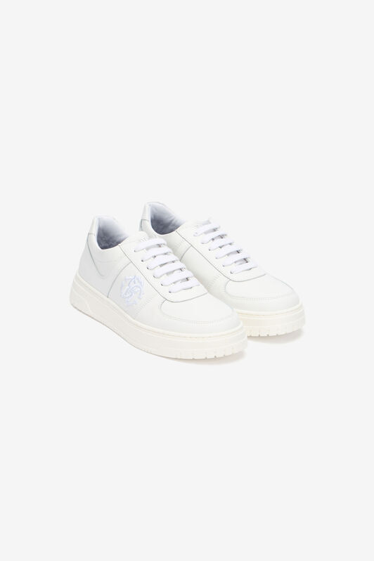 RC White Sneaker with Embroidered Monogram RC WHITE QOS01M-PZO20