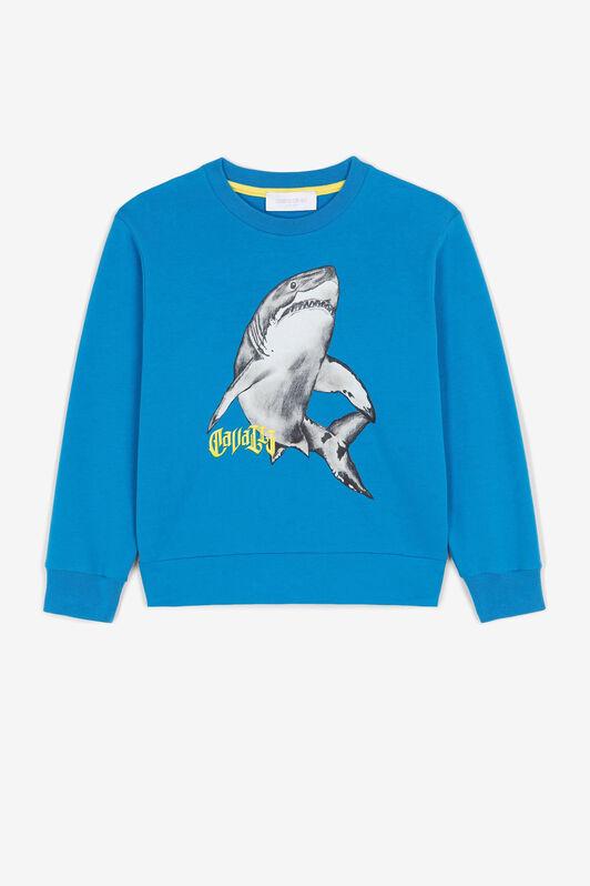 JU Shark-print sweatshirt Blue QJT953-CF050