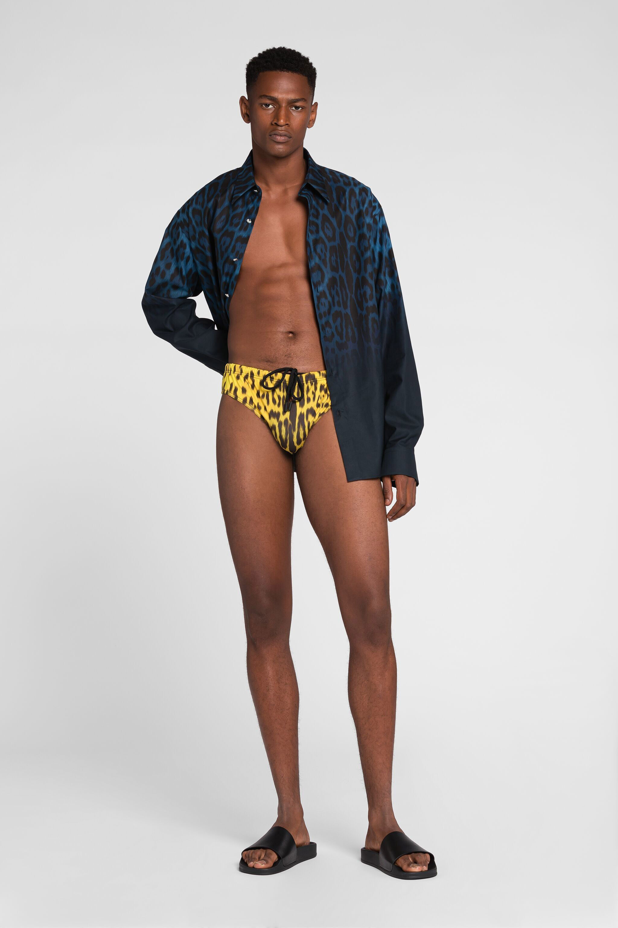 RC Leopard print swimming trunks Yellow QRH00M-LNF53