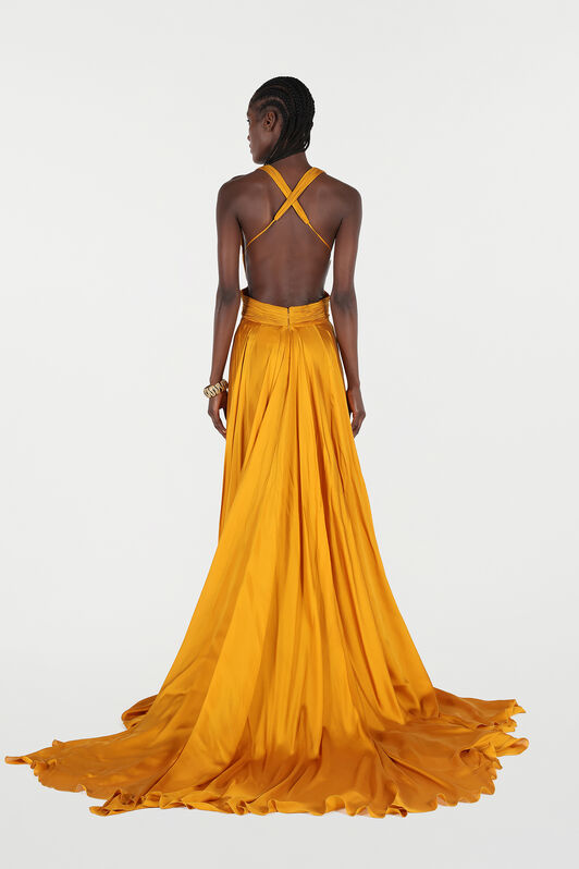 RC Extra Long Dress in Pure Silk RC Extra Long Dress in Pure Silk Jaune VKT158-CC001