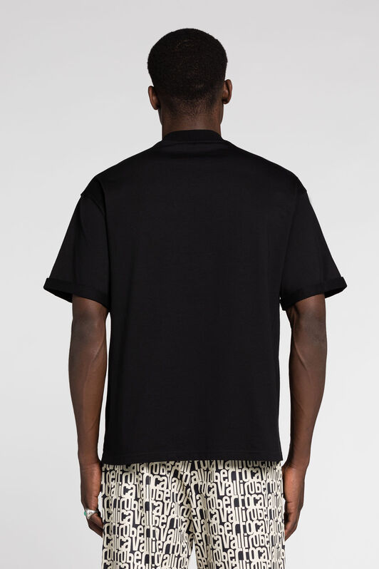 RC Logo-Print Cotton T-Shirt Black RRT62O-JD060