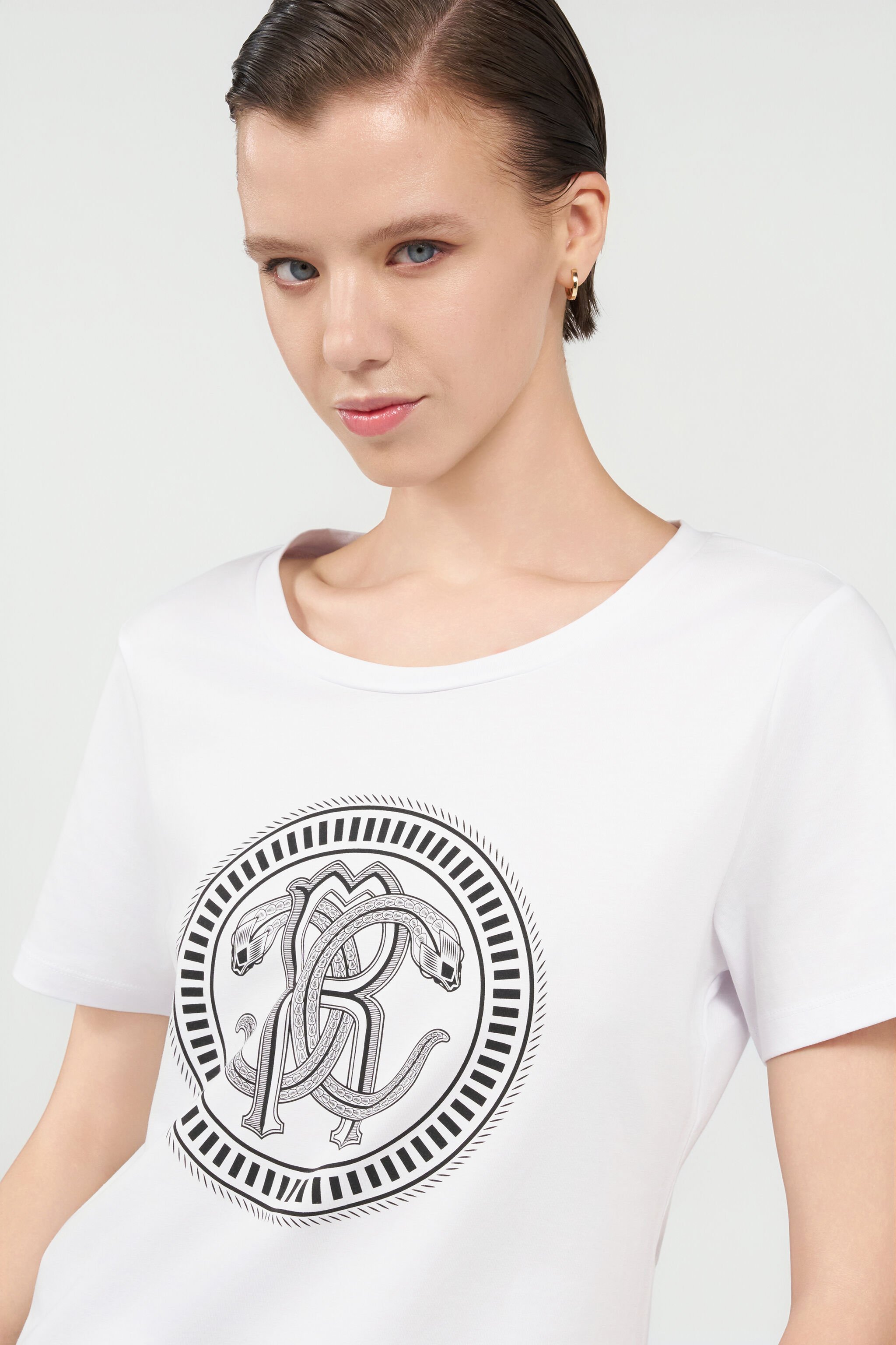 RC T-shirt en Coton Blanc à Logo WHITE QOT60C-JV060