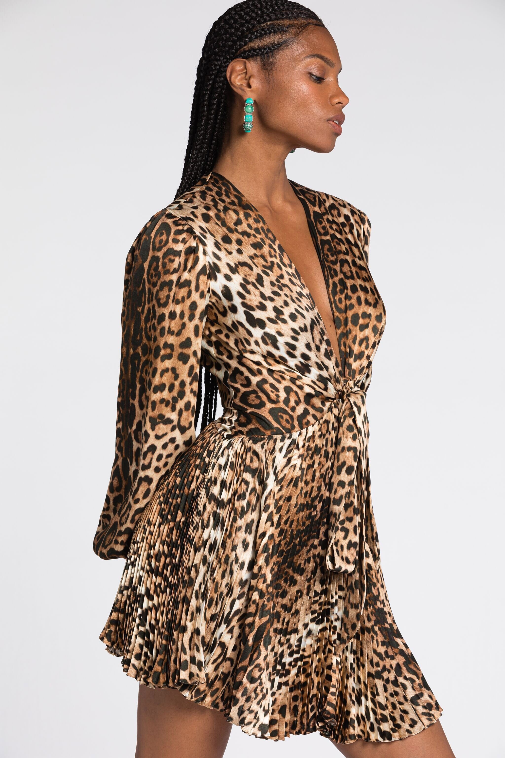 RC Minikleid mit Leoparden-Print Hellbraun RKT131-SZH26