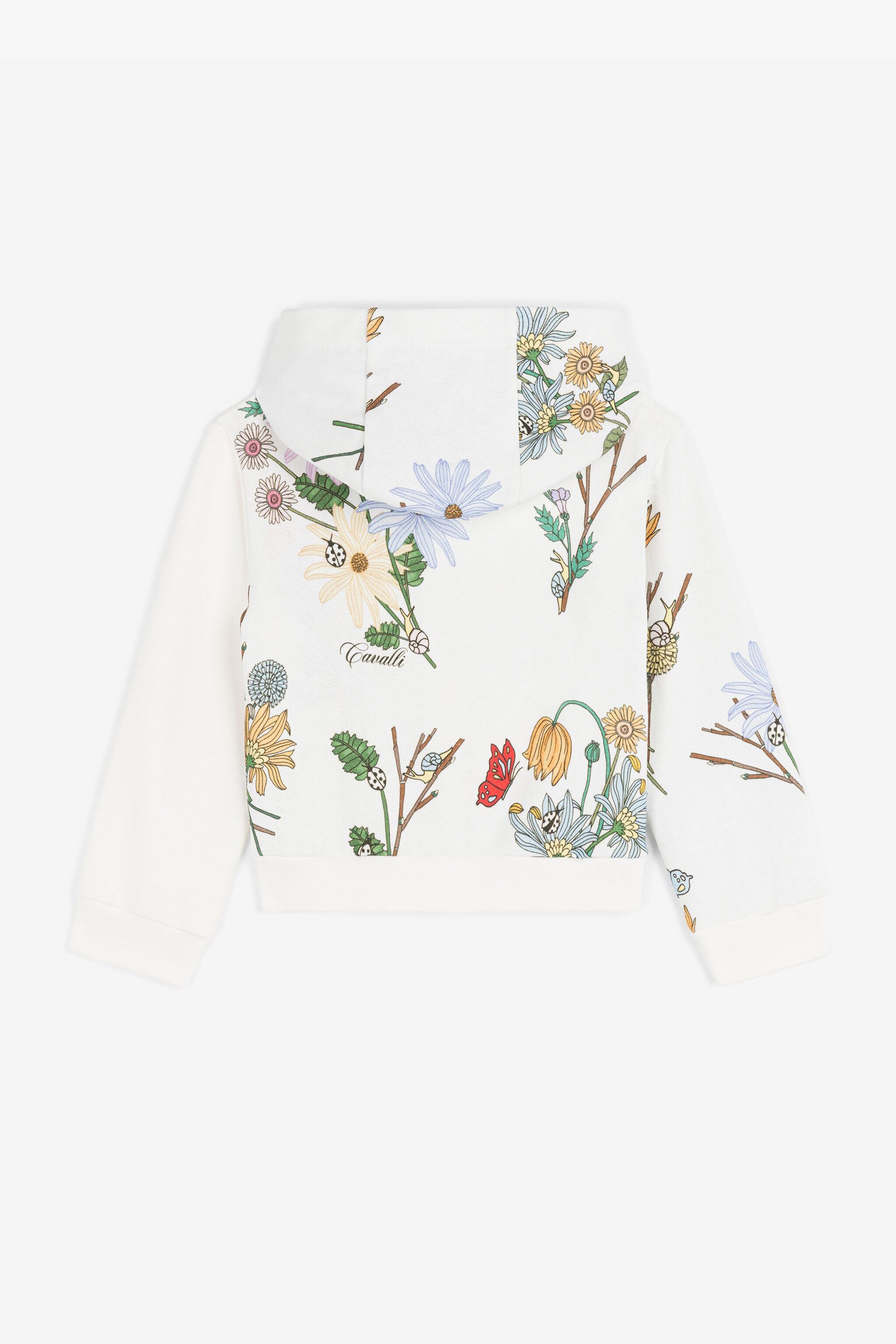 JU Floral-Print Cotton Hoodie White RJT90G-5OH89