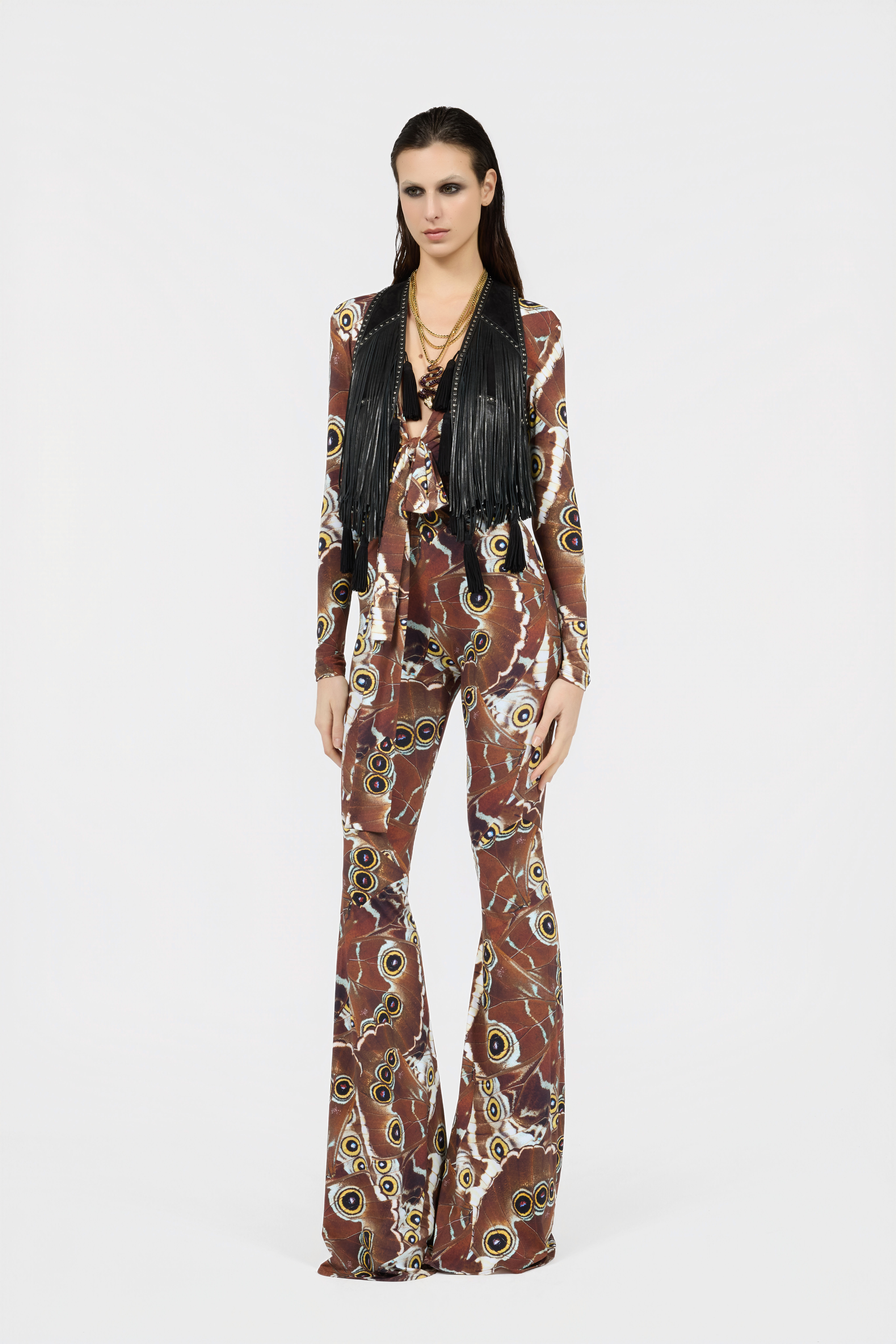 RC Jumpsuit Mit Mini Butterfly-Print RC Jumpsuit Mit Mini Butterfly-Print BROWN XQT117-LNT27