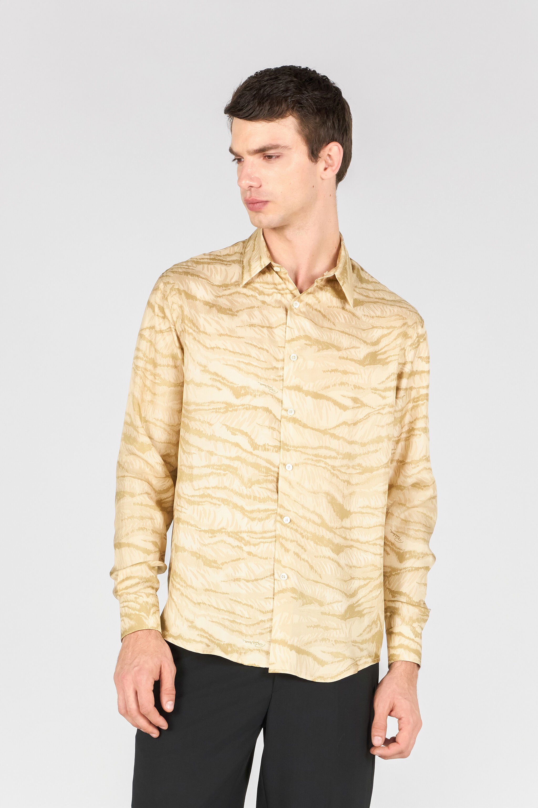 RC Bluse Mit Print Tiger Skin BEIGE OOT70A-2NO65