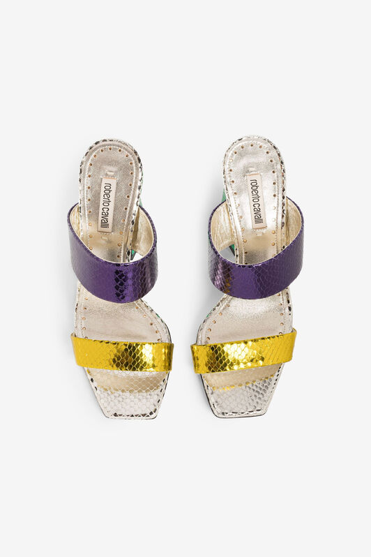 RC Sandali con effetto pelle di serpente VIOLA/MIMOSA/SMERALD QKS007-PZ579