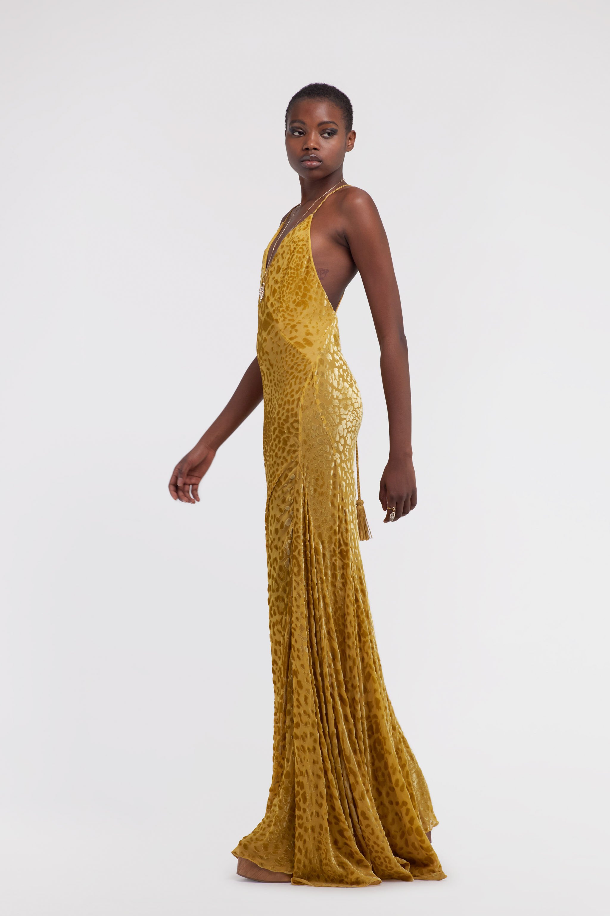 RC Jaguar Skin print devoré dress Amarillo SWT162-4RL77