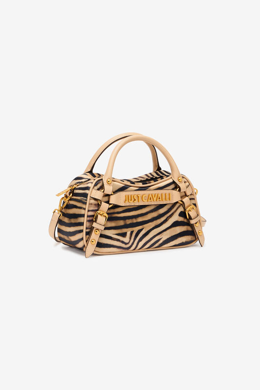 JC Bowling Bag With Tiger Skin Print And Logo Light Brown UFB102-UF471