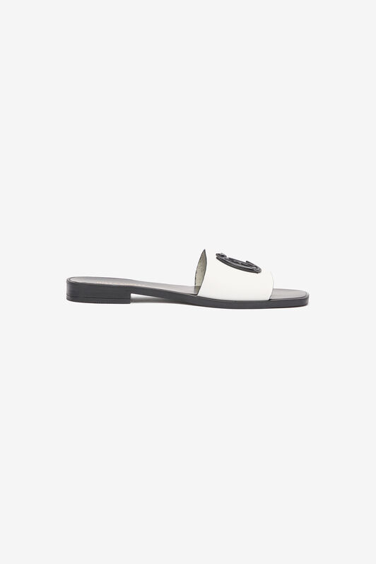 JC Mules Avec Monogramme JC Blanc UFS071-UF393