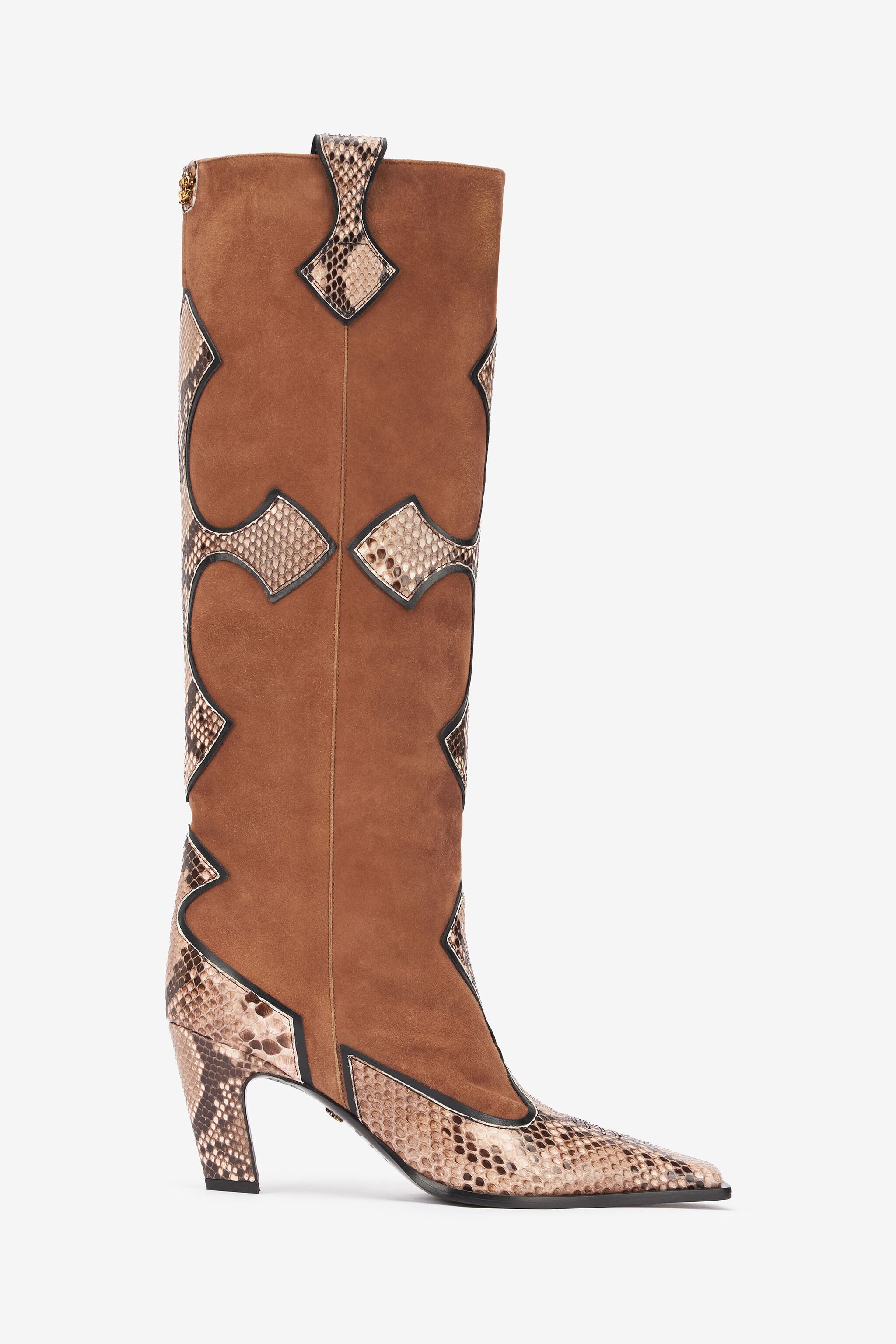 RC Bottes en daim et serpent Marron TKS005-UC756