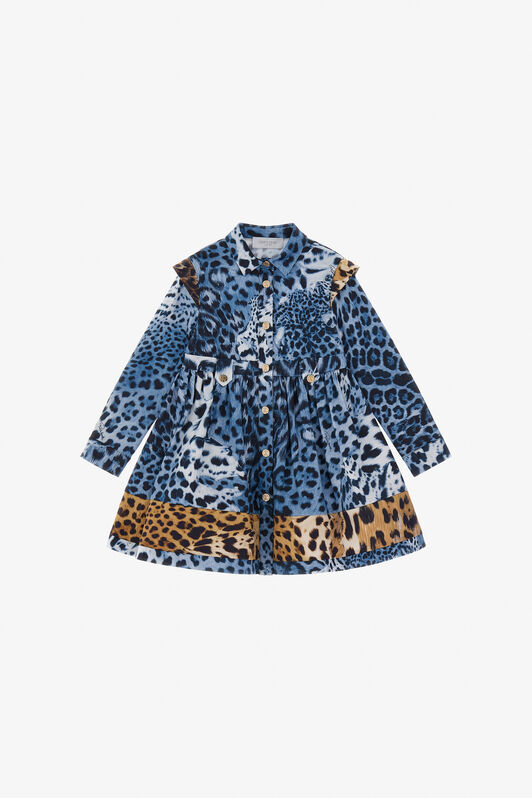 JU Kleid Mit Zweifarbigem Print Jaguar Skin JAGUARSKIN BLUE TJT10P-6SM10