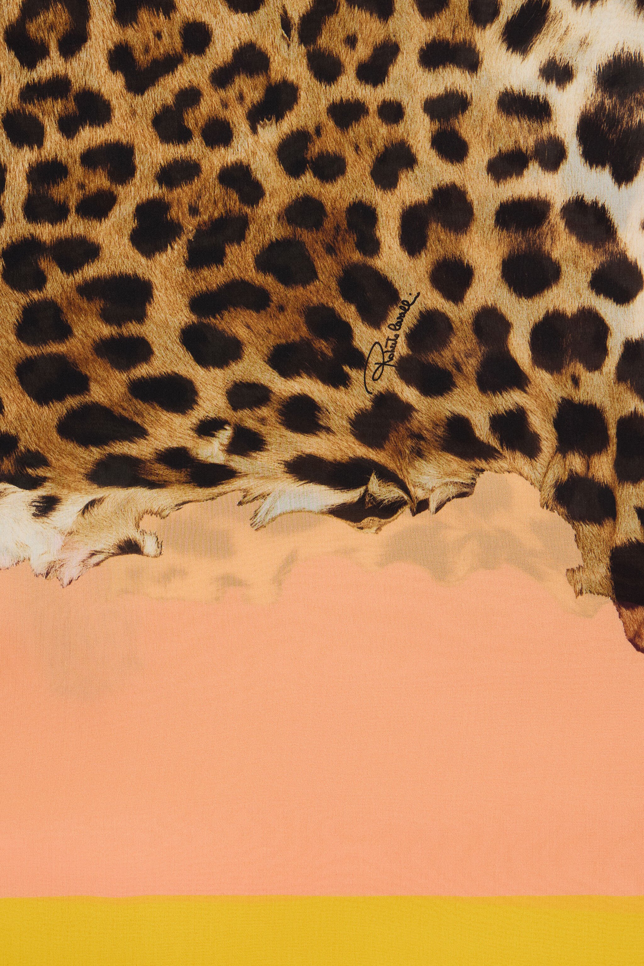 RC Cavalli Pop Print Silk Stole YELLOW WQI002-HZR33