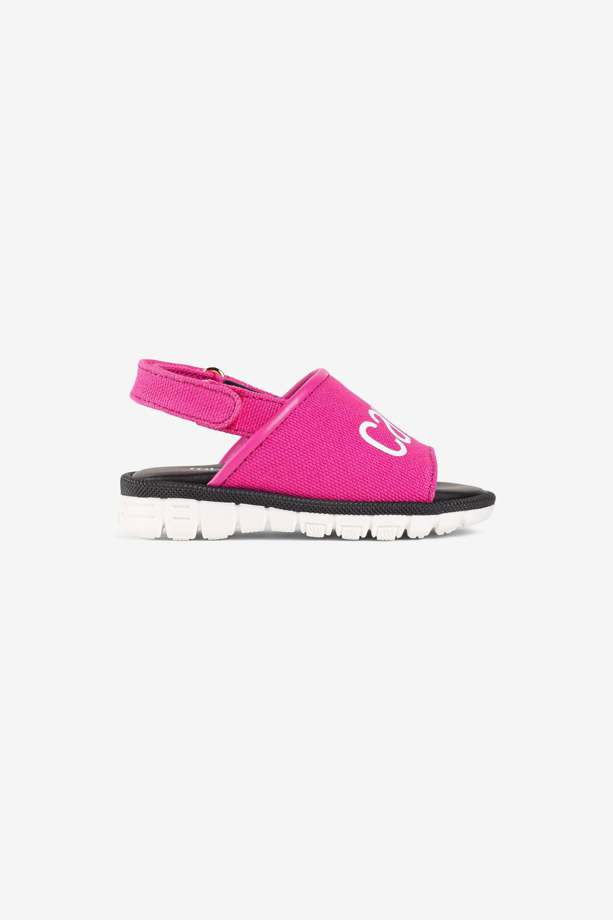 Sandali con logo in Fucsia da Bambina Roberto Cavalli