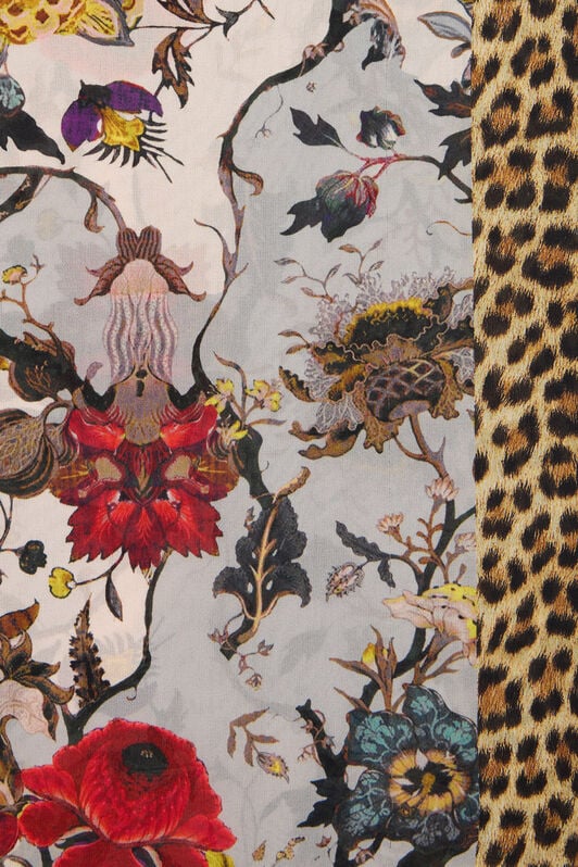 RC Silk Stole with Florentine Flowers Print BEIGE WQI001-HZR29