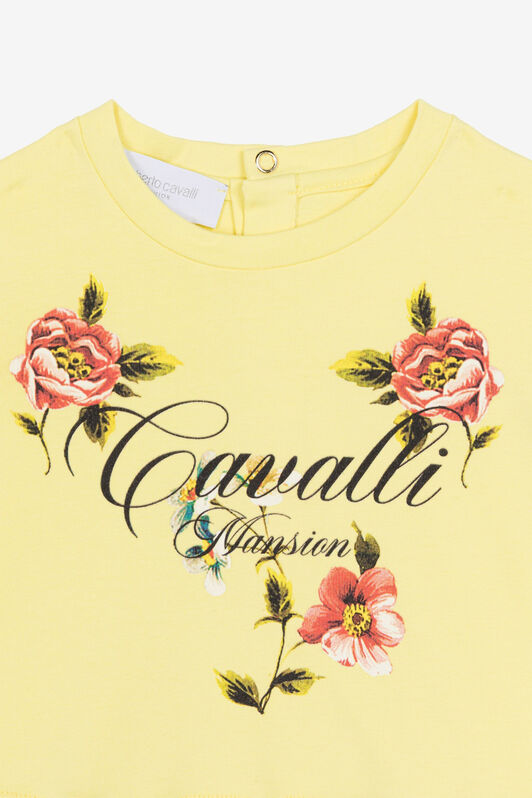 JU Kleid mit Blumendruck Gelb OJT117-ISA2J
