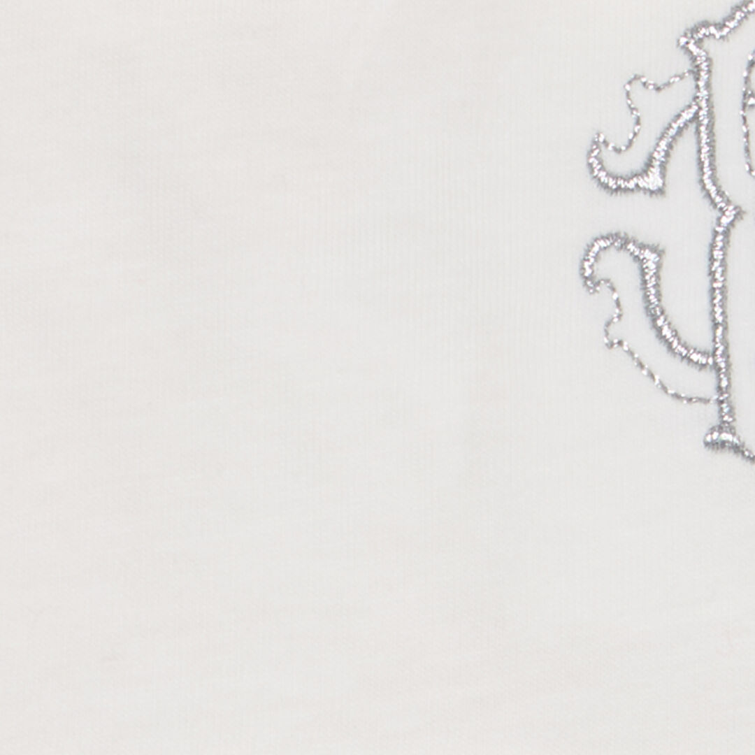 JU White Romper And Hat Set With Monogram RC MILKY WHITE UJT823-JD001