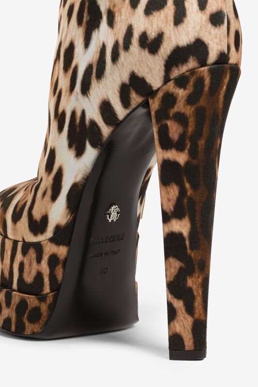 RC Jaguar-Print Platform Boots Light Brown RKS010-SE180