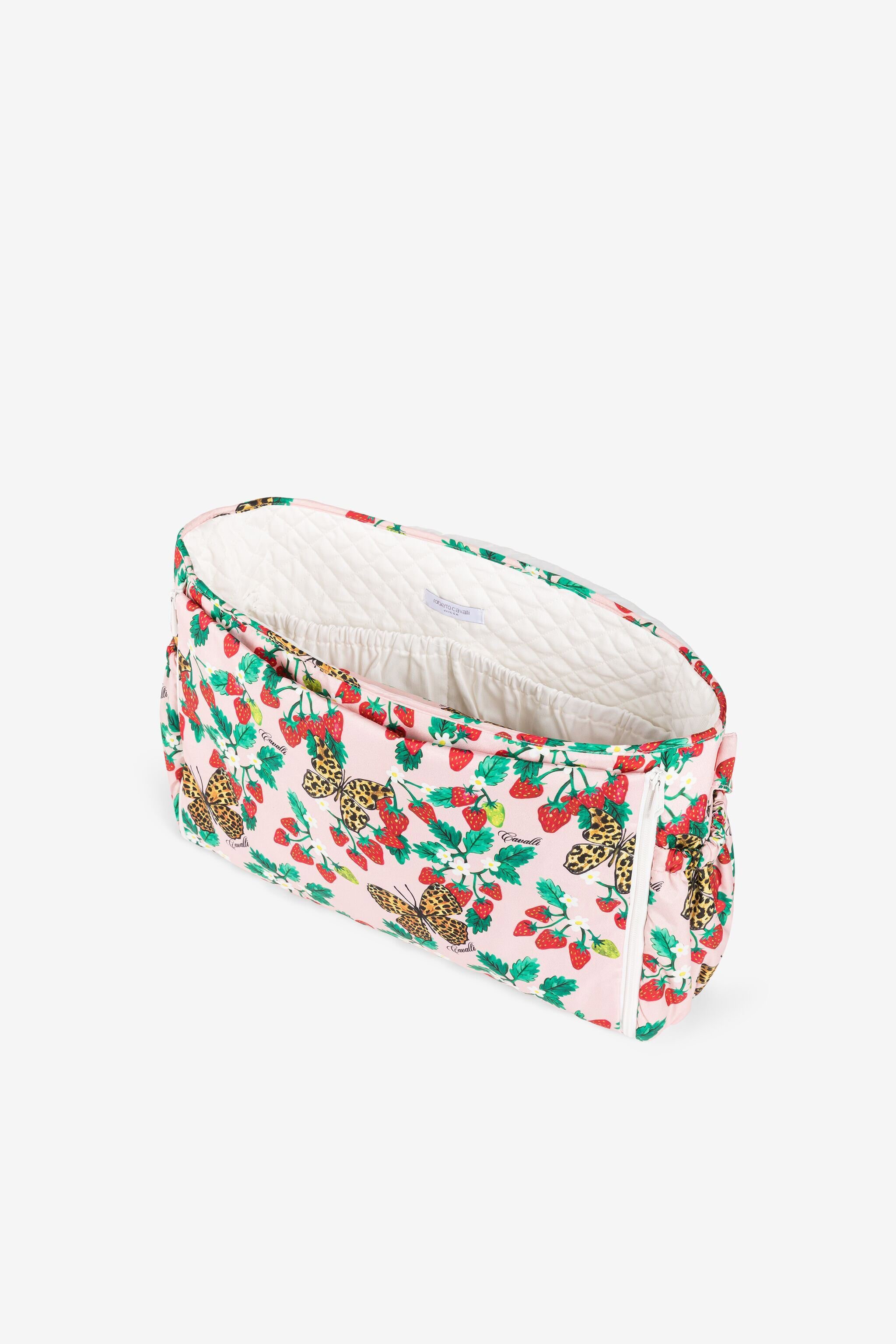 JU Borsa fasciatoio con stampe farfalle e fragole Rosa QJT866-5RF64