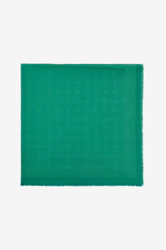 RC Roberto Cavalli shawl with RC MONOGRAM print Green SYI00B-1HL61