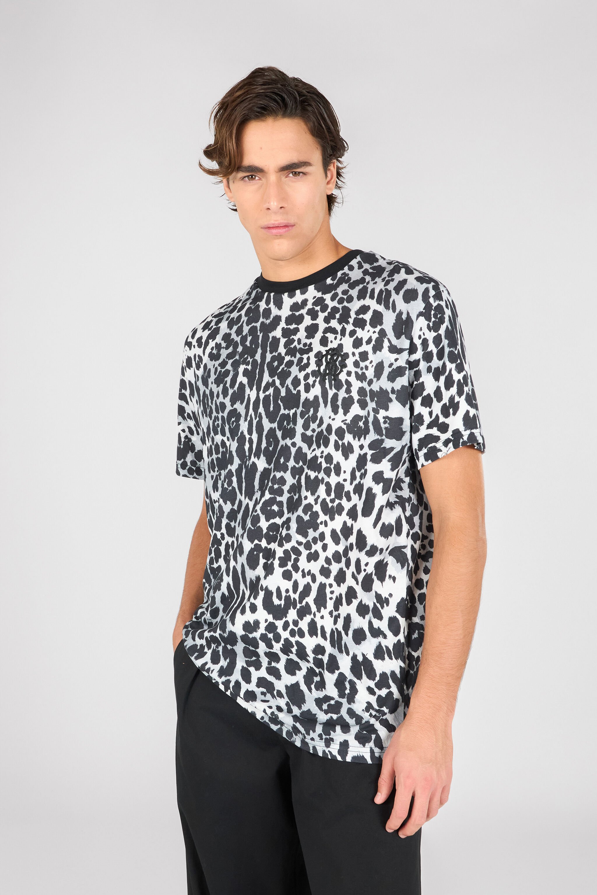 RC T-Shirt Mit Print Jaguar Skin WHITE/BLACK OOT60J-JFO63