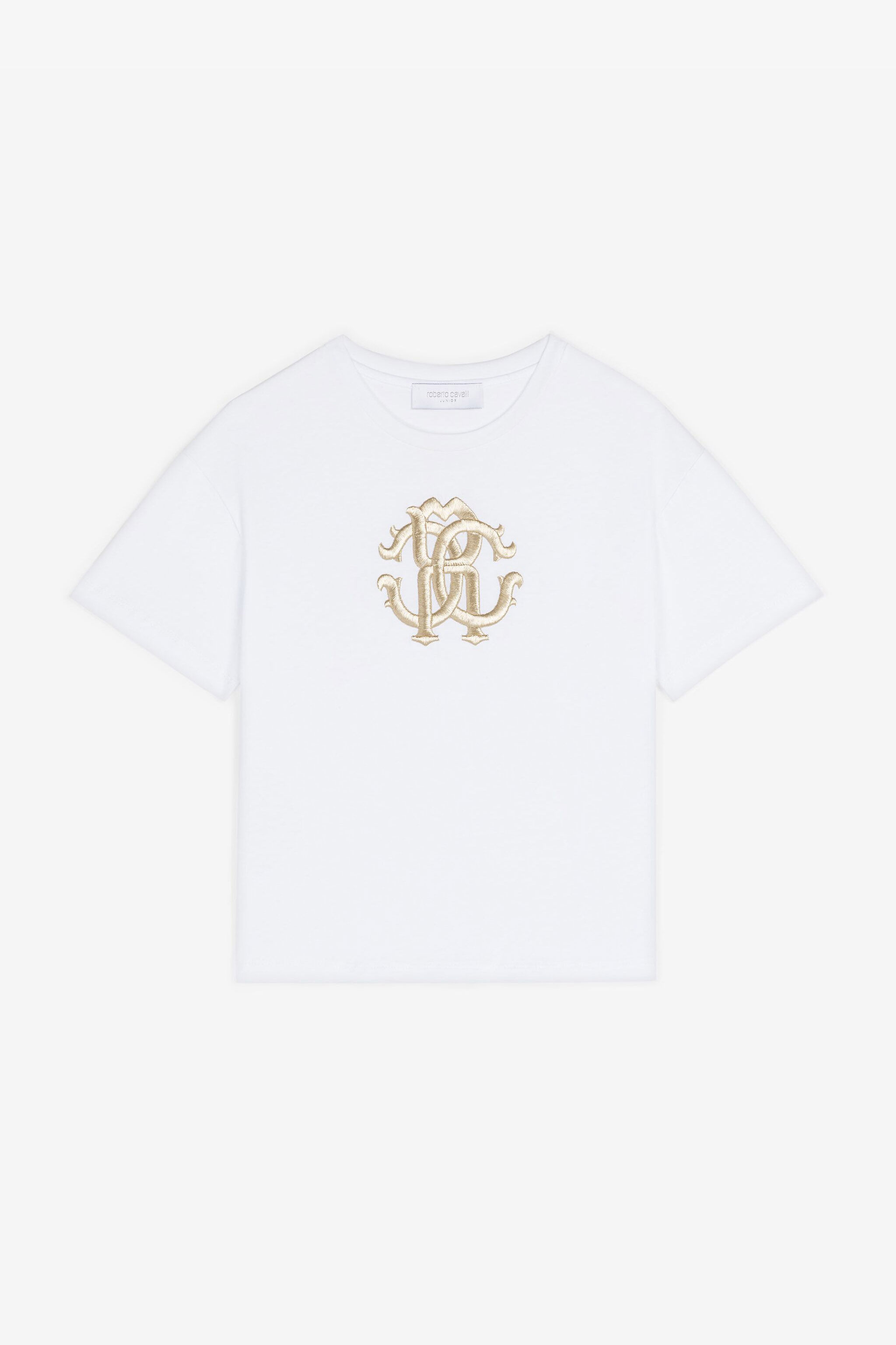 JU RC Monogram-Embroidered Cotton T-Shirt White RJT635-JD001