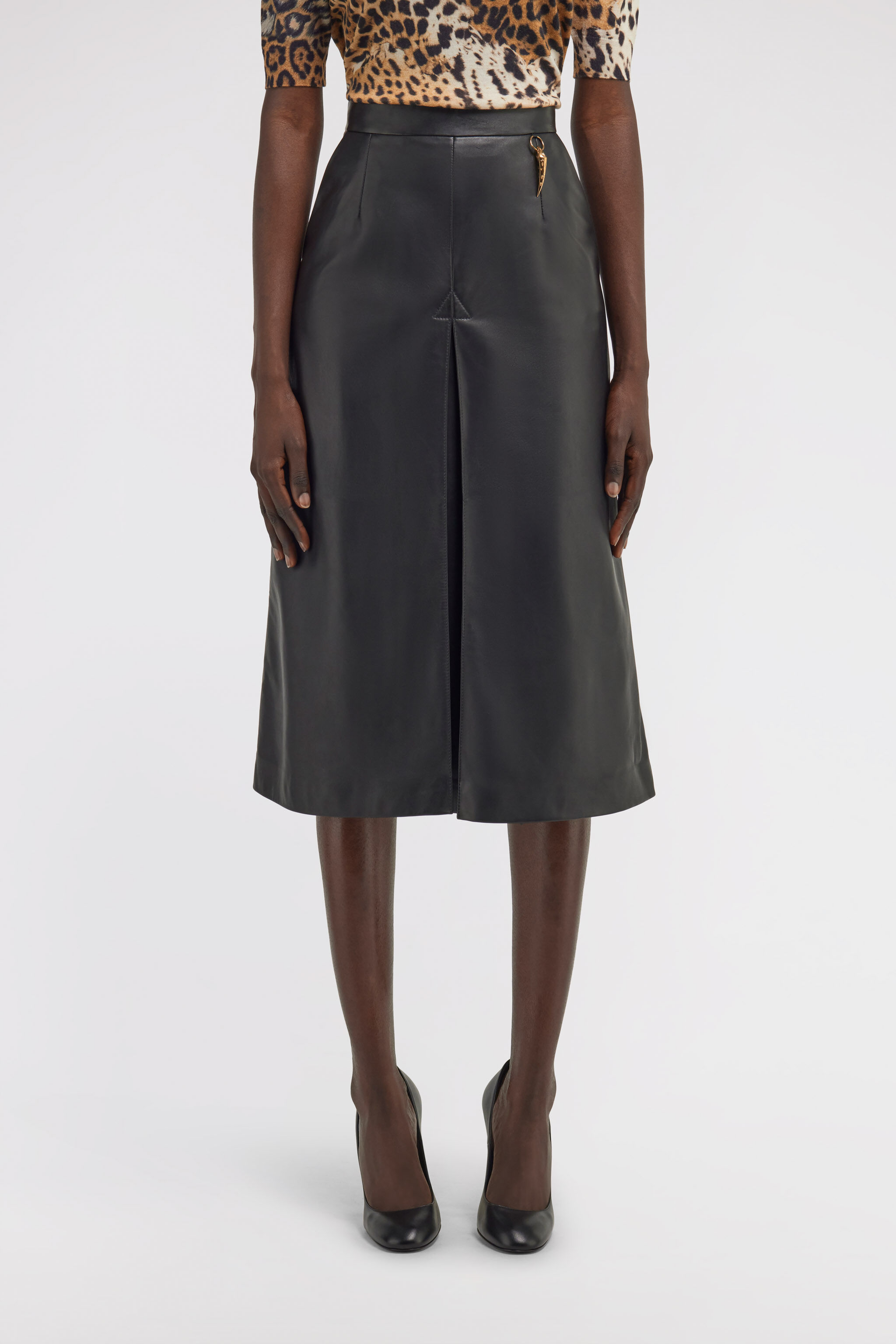 RC Jupe midi en cuir Noir TKP307-PN001