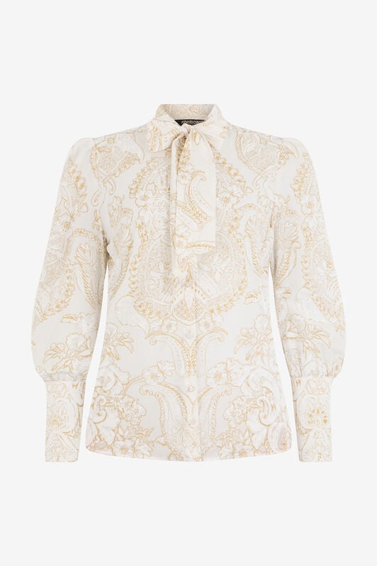 RC Ornamental White Print Shirt WHITE WQT701-RLR36