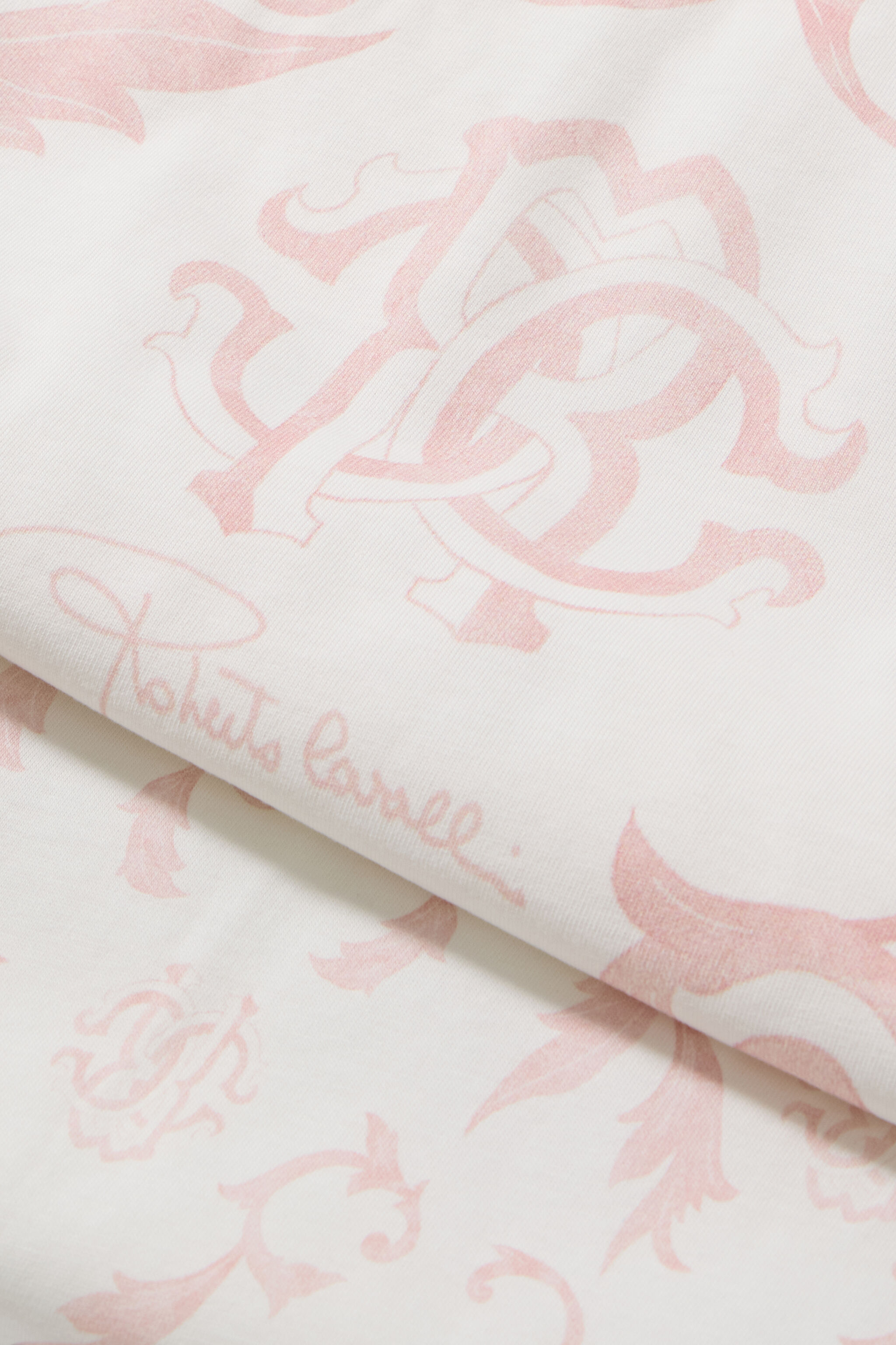 JU Manta Con Estampado Floral Y Monograma RC Rosa UJT801-JD001