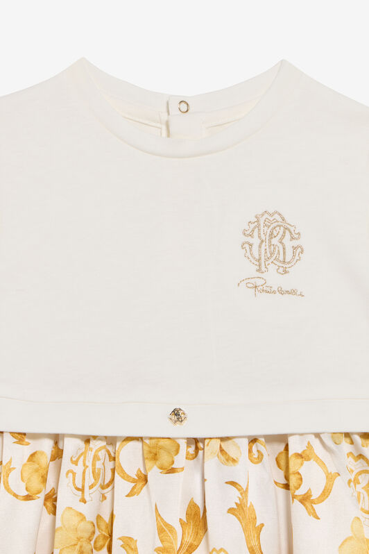 RC Robe En Soie Et Coton Imprimé Araldic MILKY WHITE TJT115-JD001