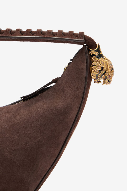 RC Roar Hobo Bag in Suede Leather RC Roar Hobo Bag in Suede Leather Brown VKB006-PC002
