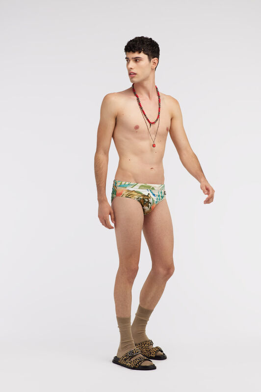 RC Jungle print swim briefs Vert SYH01A-LNF30