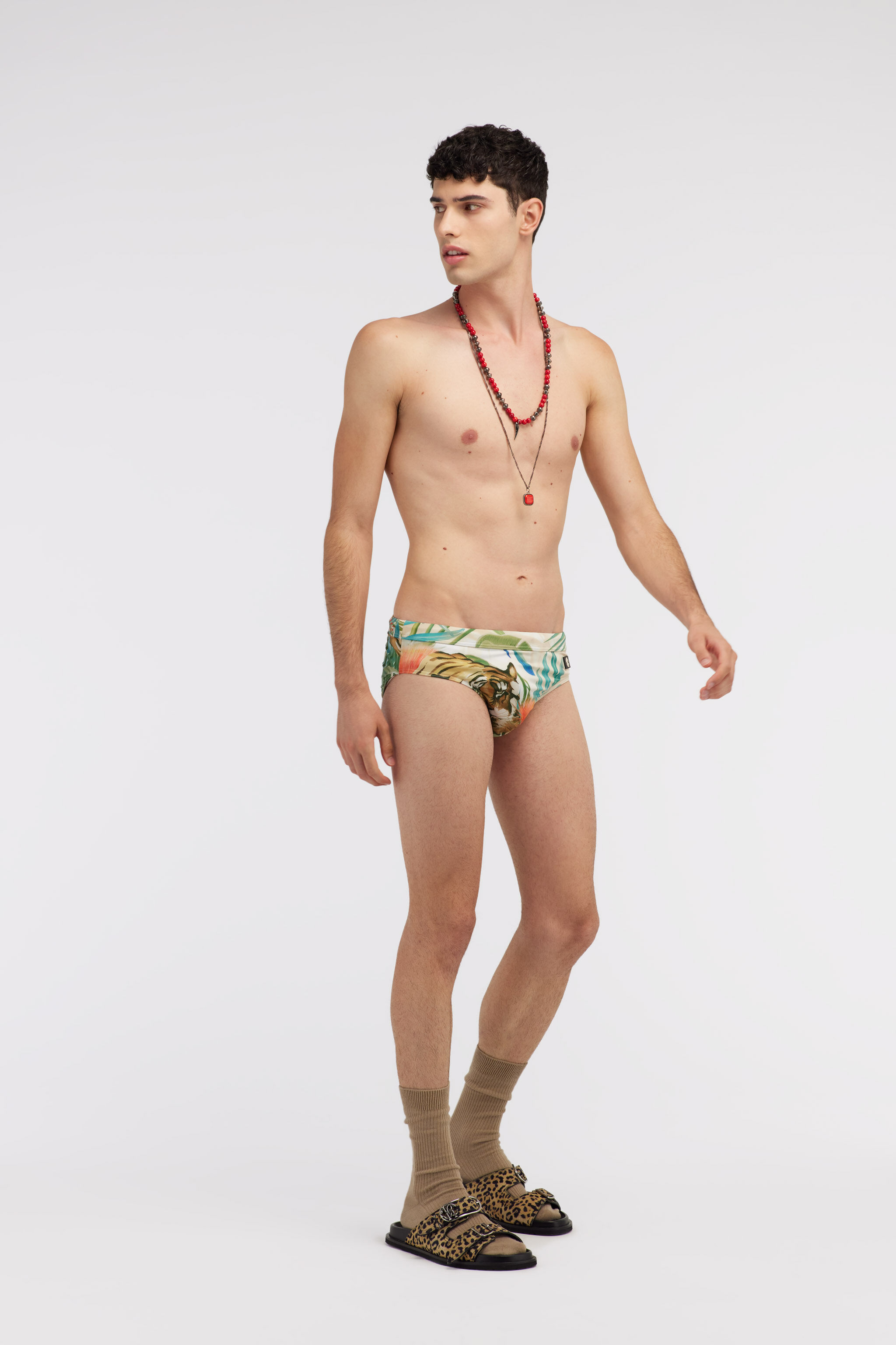 RC Jungle print swim briefs Vert SYH01A-LNF30