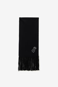 ${brand} Schwarzer Schal aus Wolle und Kaschmir mit Monogram RC ${colorDescription} ${masterID}